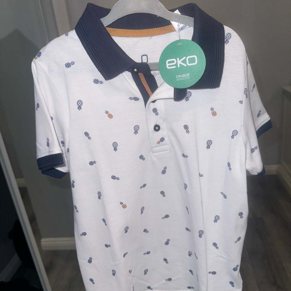Kids White and Blue Polo Shirt